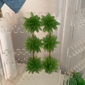 Tuckernuck green and gold statement earrings